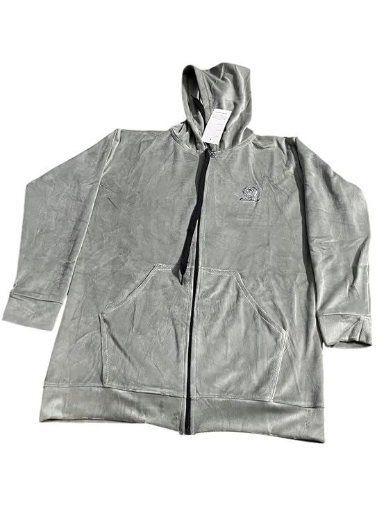 Women's Navy Blue Velvet Track Suit with Hoodie and Drawstring Pants (Light Green)