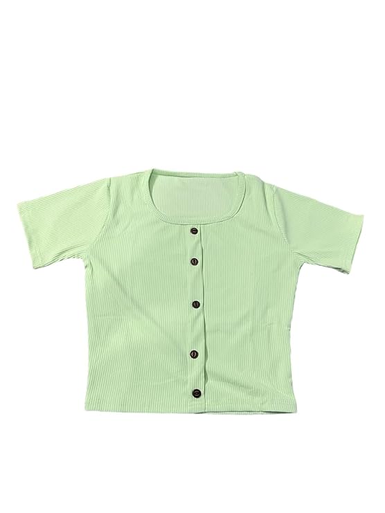 Women cord set with top and pant for summer (Light Green)