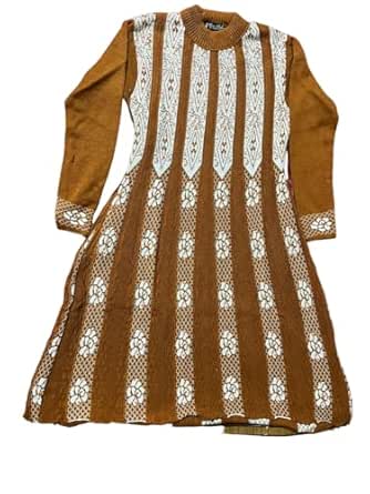 Woolen Frock Kurta Set with Pajama for Women (Mustard)