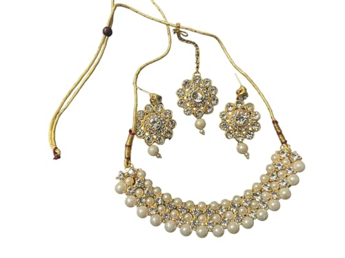 Brass Choker For Girls/Women (White)