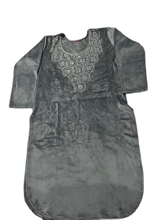 Women Afghani Woolen Salwar Suit with Dupatta (Grey)