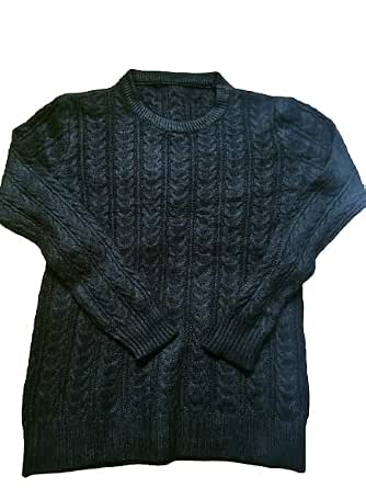 Wool Self Design Sweater for Women (Black)