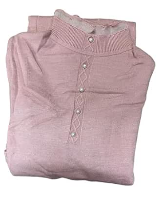 Woolen Middi Dress for Women (Pink)