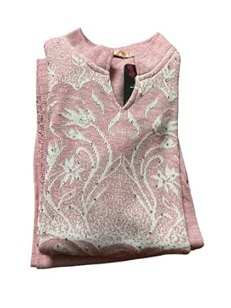 Woolen Kurta Plazzo Set for Women (Pink)