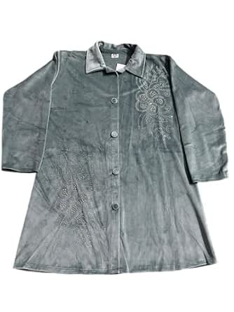 Women's Olive Green Winter top and pant with Floral Studded Embroidery (IN, Alpha, 2XL, Regular, Big Girls, Light Green)