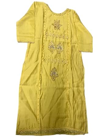 Women Kurta Palazzo Suit with dupatta (Yellow)