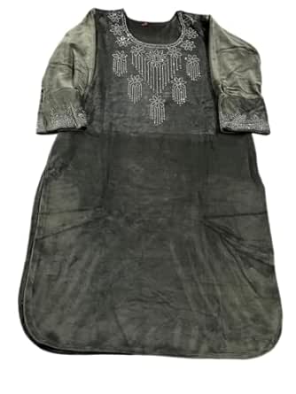 Women's Afghani Salwar Kameez Suit with Dupatta (IN, Alpha, L, Regular, Standard, Mehandi)