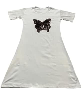 Women's Ribbed Tank Top with Sequined Bow Accent (in, Alpha, L, Regular, Standard, White)